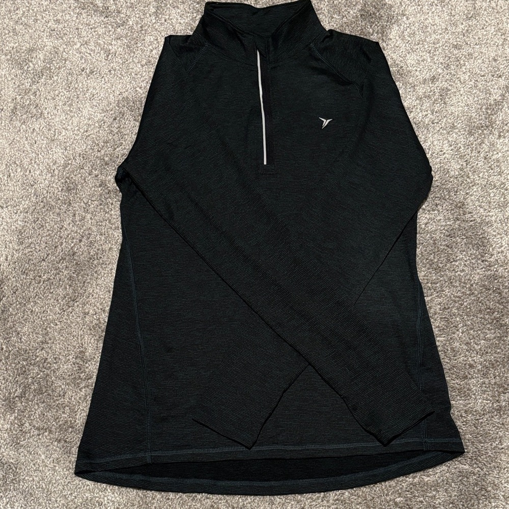 Black Quarter-Zip Athletic Pullover